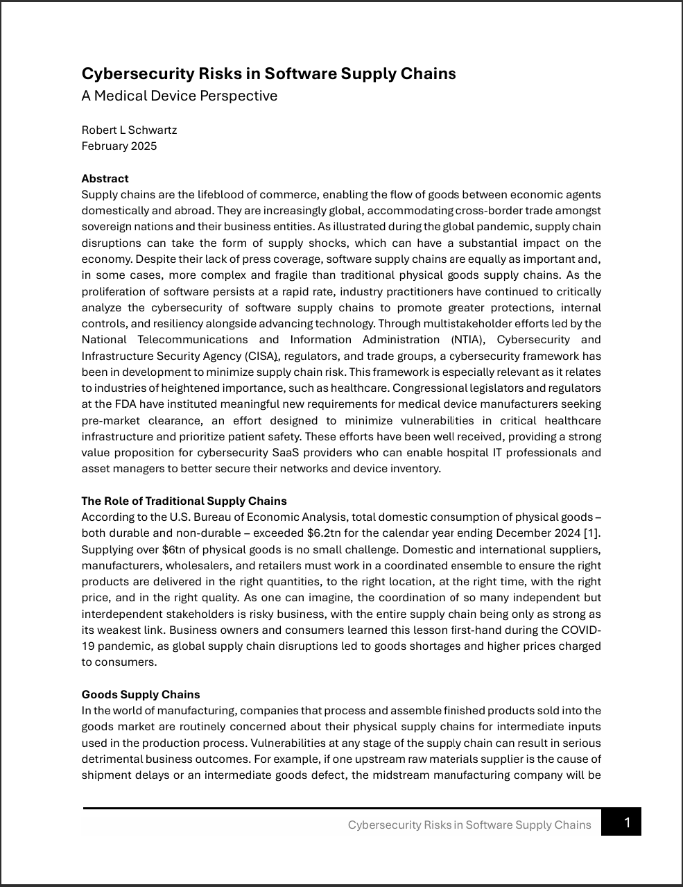 Cybersecurity Risks in Software Supply Chains